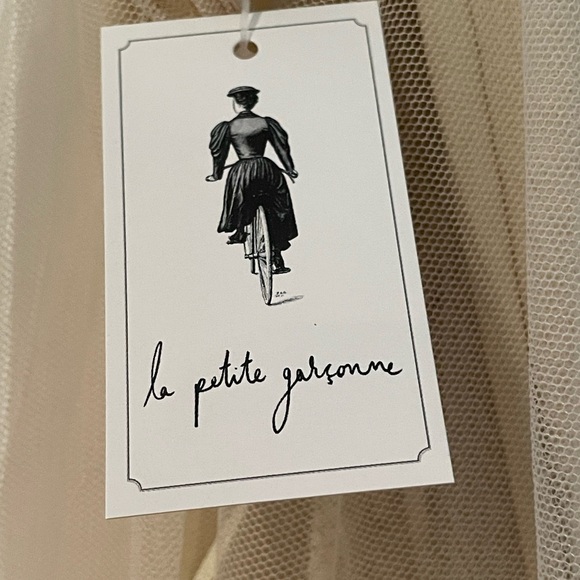 Long sheer ivory gown with lace bodice. - Picture 7 of 10